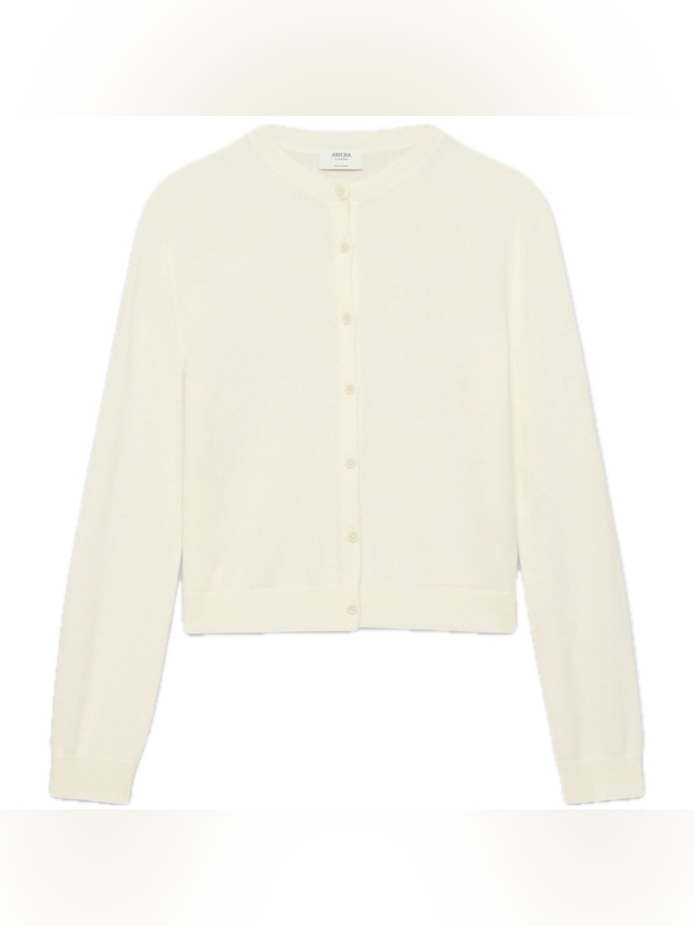 Aritzia Cashmere Button-Up Cream  Cardigan Sweater
